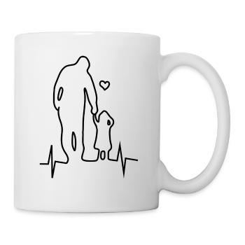 Father daughter heartbeat - Mug - white - Right