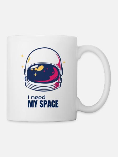 J’ai besoin de mon espace drôle | | astronautes Jeu de mots spatial - Mug blanc - blanc
