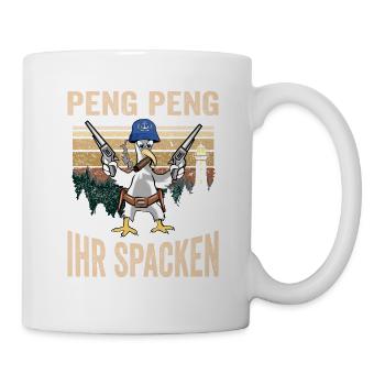 Moinsen Moin Peng Peng ihr Spacken Moin Möwe Digga - Tasse - Weiß - Rechts