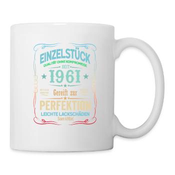 60. Geburtstag 60 Jahre 1961 Geschenk Mann Frau - Tasse - Weiß - Rechts