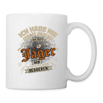 Wald Jäger Förster Jagd Humor Jägersprüche Hirsch - Tasse - Weiß - Rechts