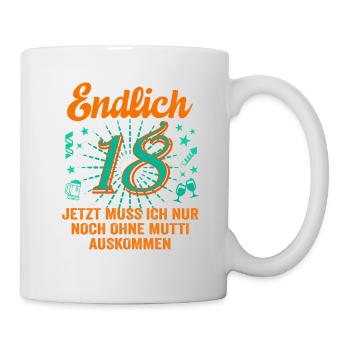 18 Geburtstag Junge Geschenk lustig 18. Ehrentag - Tasse - Weiß - Rechts