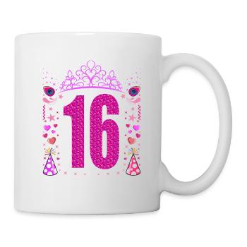 16. Geburtstag Mädchen Geschenk lustig 16 Jahre - Tasse - Weiß - Rechts