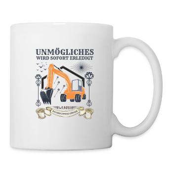 Bagger Baggerfahrer Baggerfahrerspruch - Tasse - Weiß - Rechts