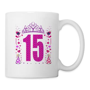 15 Geburtstag Mädchen Geschenk 15 Jahre Geburtstag - Tasse - Weiß - Rechts