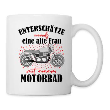 Rentnerin Frau Motorrad Oma - Tasse - Weiß - Rechts