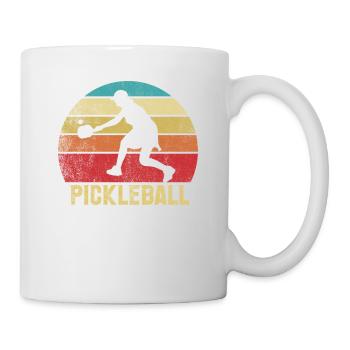 Pickleball Silhouette, Retrostil, Vintage-Stil, - Tasse - Weiß - Rechts