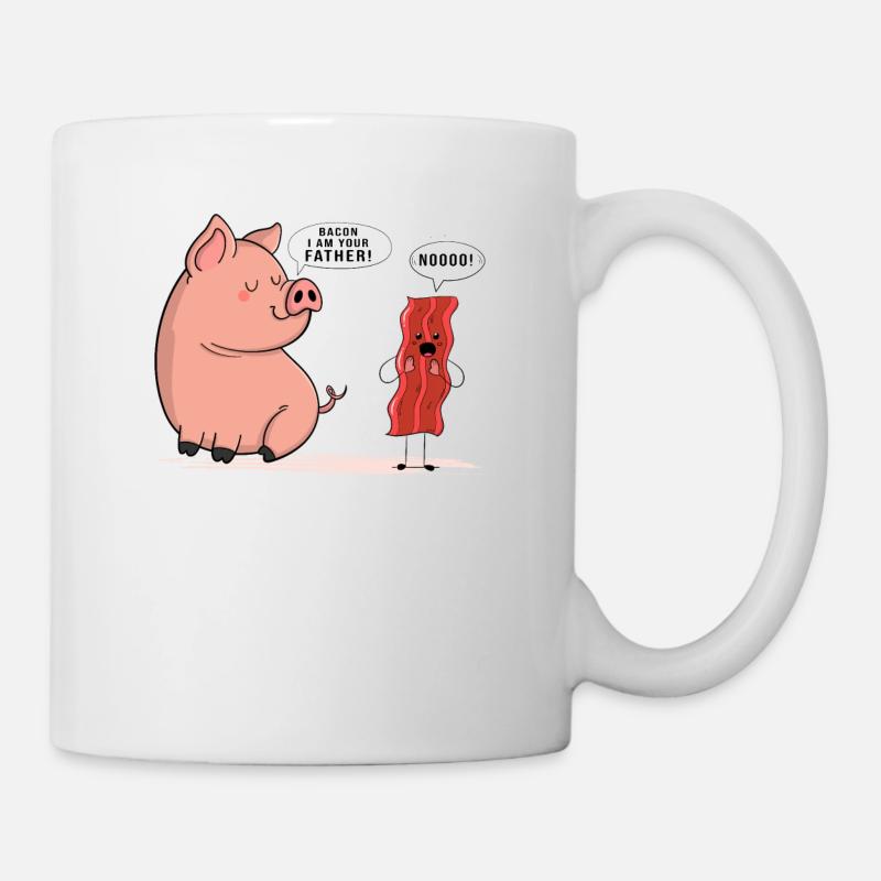 Bacon Dad Joke Lover Piggy Pig Design - Mug - white