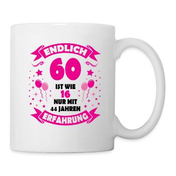 60. Geburtstag Mann 60.Ehrentag 60. Jubiläum Fun - Tasse - Weiß - Rechts