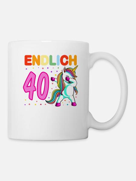 40. Geburtstag Einhorn 40 Jahre 40. Jubiläum Fun - Tasse - Weiß