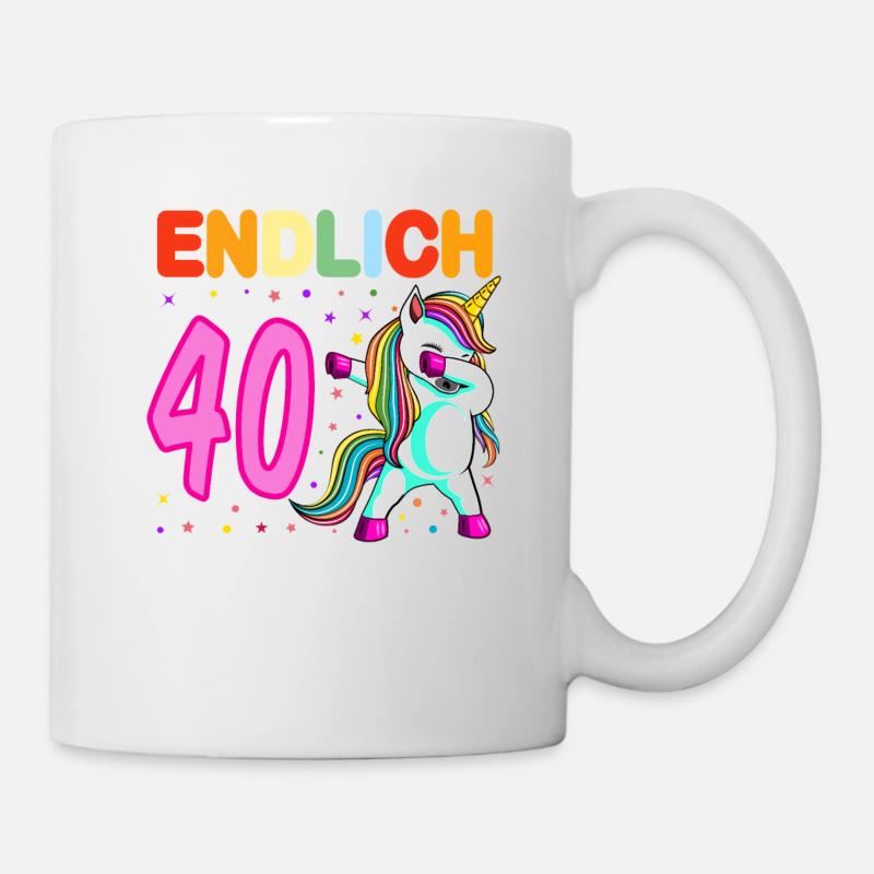 40. Geburtstag Einhorn 40 Jahre 40. Jubiläum Fun - Tasse - Weiß
