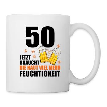 50 Geburtstag 50. Jubiläum 50 Ehrentag Bier Humor - Tasse - Weiß - Rechts