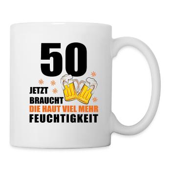 50 Geburtstag 50. Jubiläum 50 Ehrentag Bier Humor - Tasse - Weiß - Rechts