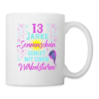 13 Geburtstag Frauen Geschenk 13 Jahre Geburtstag - Tasse - Weiß - Rechts