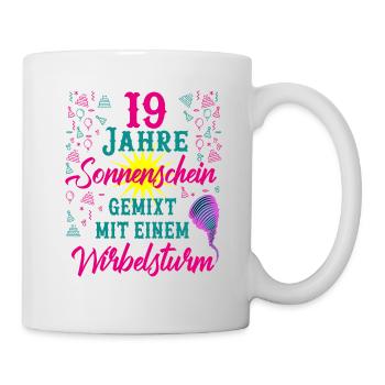 19 Geburtstag Frauen Geschenk 19 Jahre Geburtstag - Tasse - Weiß - Rechts