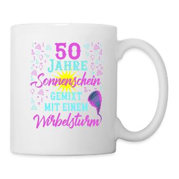 50 Geburtstag Frauen Geschenk 50 Jahre Geburtstag - Tasse - Weiß - Rechts