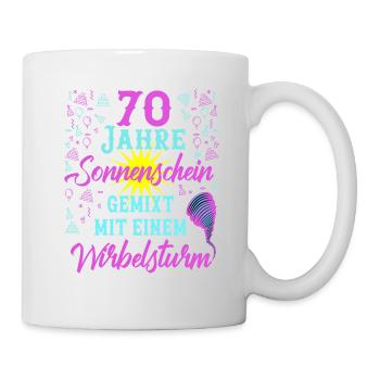 70 Geburtstag Frauen Geschenk 70 Jahre Geburtstag - Tasse - Weiß - Rechts