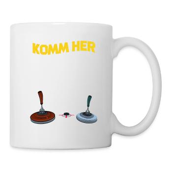 Eisstock Curling Stockschütze Stocksport Geschenk - Tasse - Weiß - Rechts