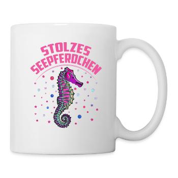 Seepferdchen Frühschwimmer Schwimmabzeichen Kinder - Tasse - Weiß - Rechts