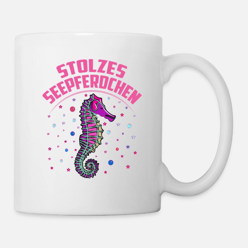 Seepferdchen Frühschwimmer Schwimmabzeichen Kinder - Tasse - Weiß