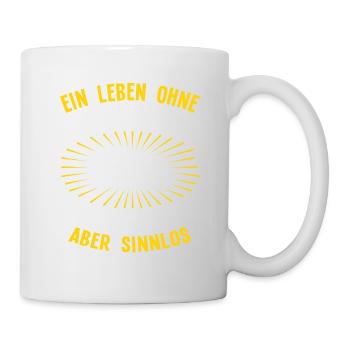 Hobbygärtner Rasenroboter Rasenmähroboter Humor - Tasse - Weiß - Rechts
