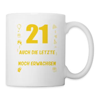 21. Geburtstag Mann 21.Ehrentag 21. Jubiläum Fun - Tasse - Weiß - Rechts