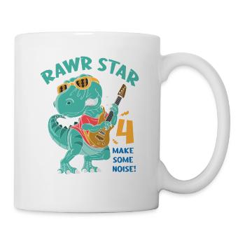 Enfant de 4 ans, dinosaure - Mug blanc - blanc - Droite
