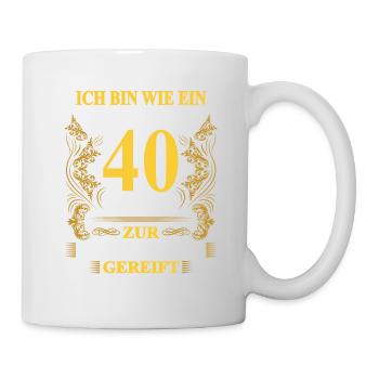 40. Geburtstag lustig Mann 40 Geburtstag Geschenk - Tasse - Weiß - Rechts