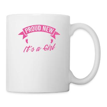 Stolzer Neuer Vater Ist Ein Mädchen Design Daddy - Tasse - Weiß - Rechts