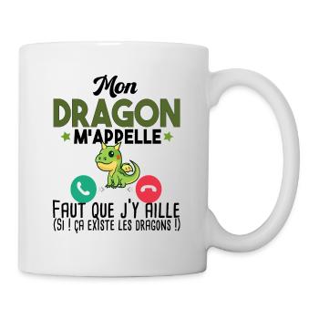 Dragon Mythe Animal Prince Princesse Magie Humour - Mug blanc - blanc - Droite