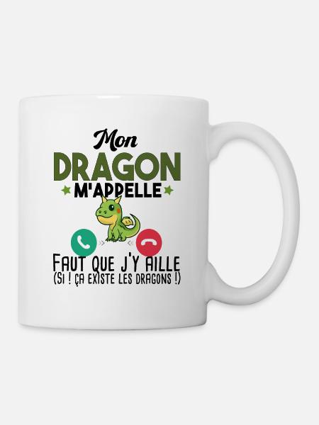 Dragon Mythe Animal Prince Princesse Magie Humour - Mug blanc - blanc