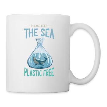Halten Sie Das Meer Plastikfrei Für Das Klima - Tasse - Weiß - Rechts