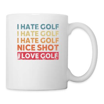 Ich Hasse Golf Schöne Aufnahme Ich Liebe Golf - Tasse - Weiß - Rechts