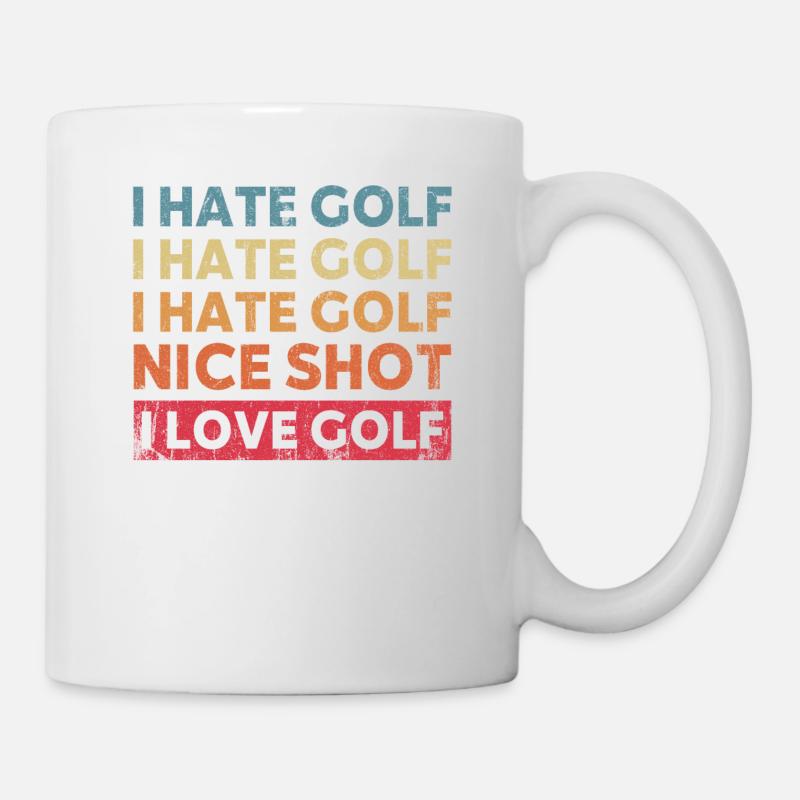 Ich Hasse Golf Schöne Aufnahme Ich Liebe Golf - Tasse - Weiß