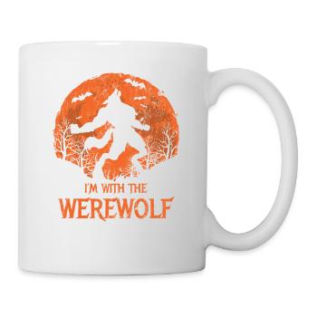 Je suis avec le Werewolf Red Moon Design for Wolves - Mug blanc - blanc - Droite