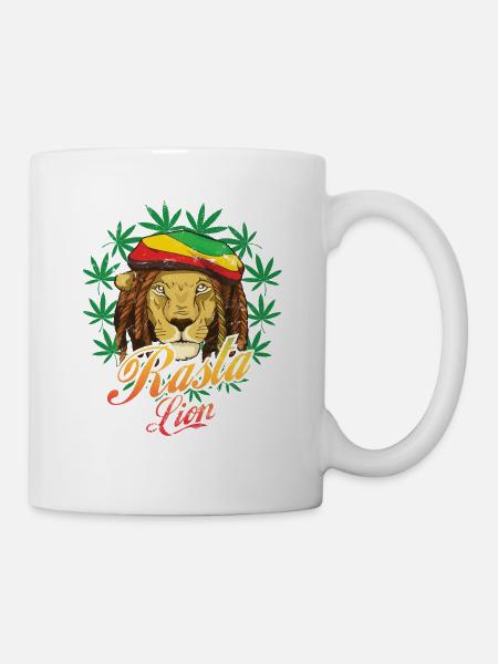 Rasta Lion Reggae Style Design pour la musique reggae - Mug blanc - blanc
