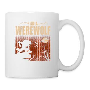 Je suis un design de loup-garou pour les fans de loups - Mug blanc - blanc - Droite