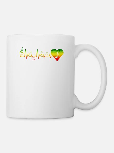 Heartbeat reggae design Pour les amateurs de musique reggae - Mug blanc - blanc