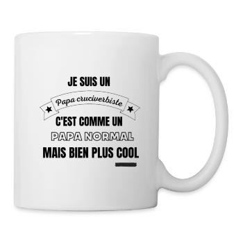 Cadeau mots croisés fléchés humour fan drôle papa - Mug blanc - blanc - Droite