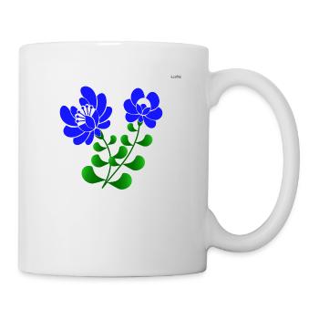 Blue folk art motive #4 - Mug - white - Right