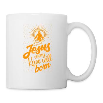 Par le nom de Jésus, tous les genoux se plieront - Mug blanc - blanc - Droite