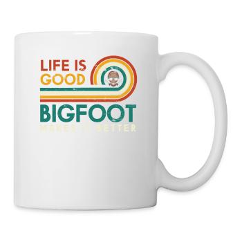 Das Leben Ist Gut Bigfoot Macht Es Besser Für - Tasse - Weiß - Rechts
