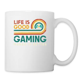 Life is good. Gaming makes it better - Mug - white - Right
