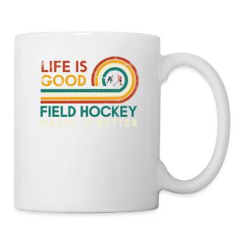 Das Leben Ist Gut Feldhockey Macht Es Besser Für - Tasse - Weiß - Rechts