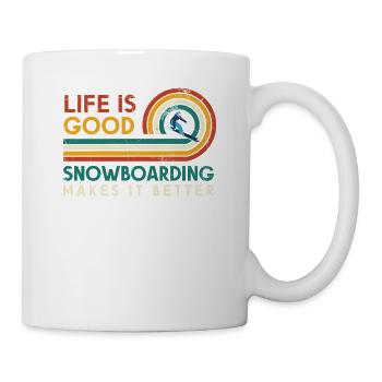 Das Leben Ist Gut Snowboarden Macht Es Besser Für - Tasse - Weiß - Rechts