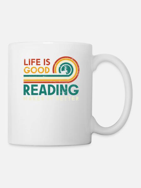 La vie est bonne lecture la rend meilleure pour la lecture - Mug blanc - blanc