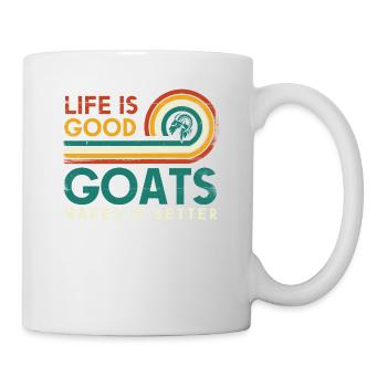 La vie est bonne Les chèvres la rendent meilleure pour les chèvres - Mug blanc - blanc - Droite