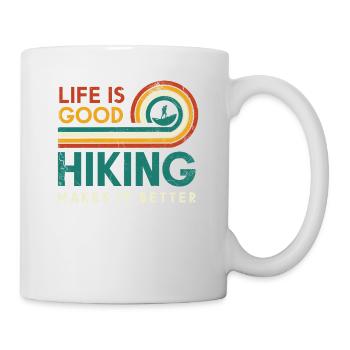 Das Leben Ist Gut Wandern Macht Es Besser Design - Tasse - Weiß - Rechts