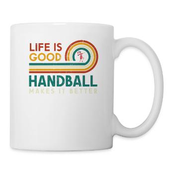 Das Leben Ist Gut Handball Macht Es Besser Für Den - Tasse - Weiß - Rechts