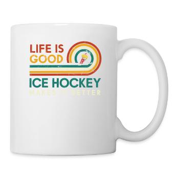 Das Leben Ist Gut Eishockey Macht Es Besser Für - Tasse - Weiß - Rechts